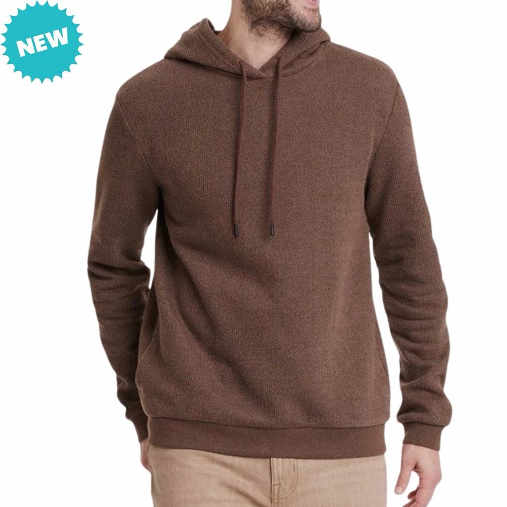 Goodfellow & Co Hoodie Men's Medium NWT Fleece Lined Sweatshirt Brown Pockets